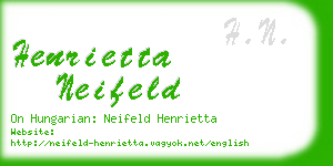 henrietta neifeld business card